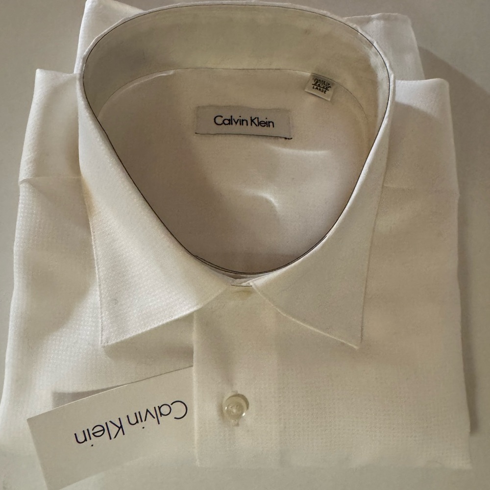 Calvin Klein White Dress Shirt Classic Design
